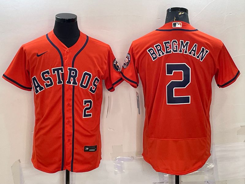 Men Houston Astros #2 Bregman Oragne Elite Nike 2022 MLB Jerseys
